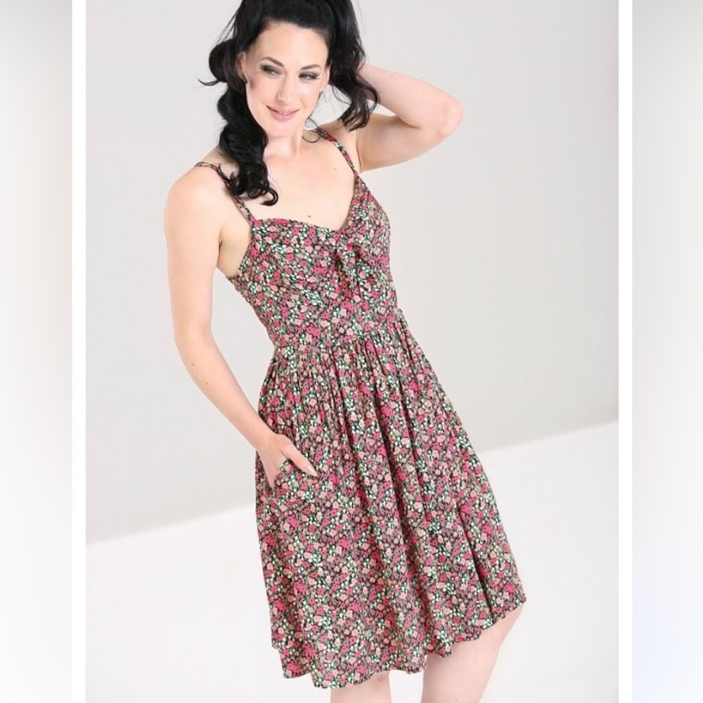NWT Hell Bunny Floral Midi Dress, size 3XL